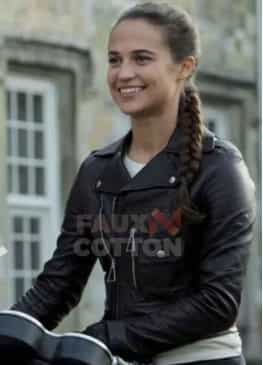 Tomb Raider Alicia Vikander Black Leather Jacket